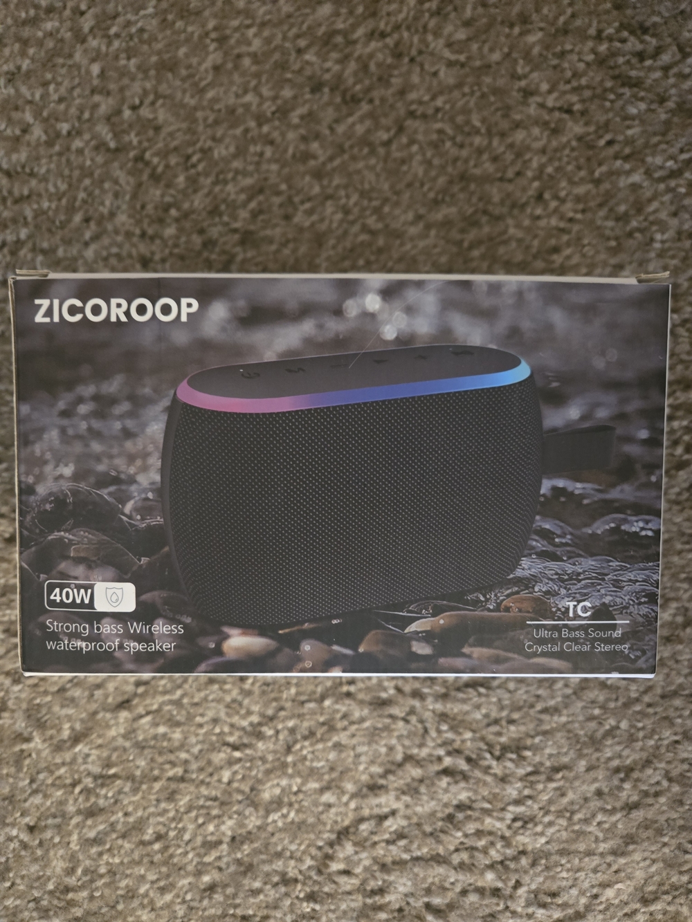 Black Portable Wireless Bluetooth Speaker with LED Accent
